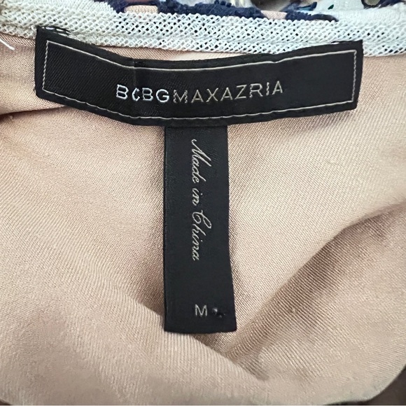 BCBMAXAZRIA Franseen Lace Stripe Peplum Top. - Picture 4 of 4